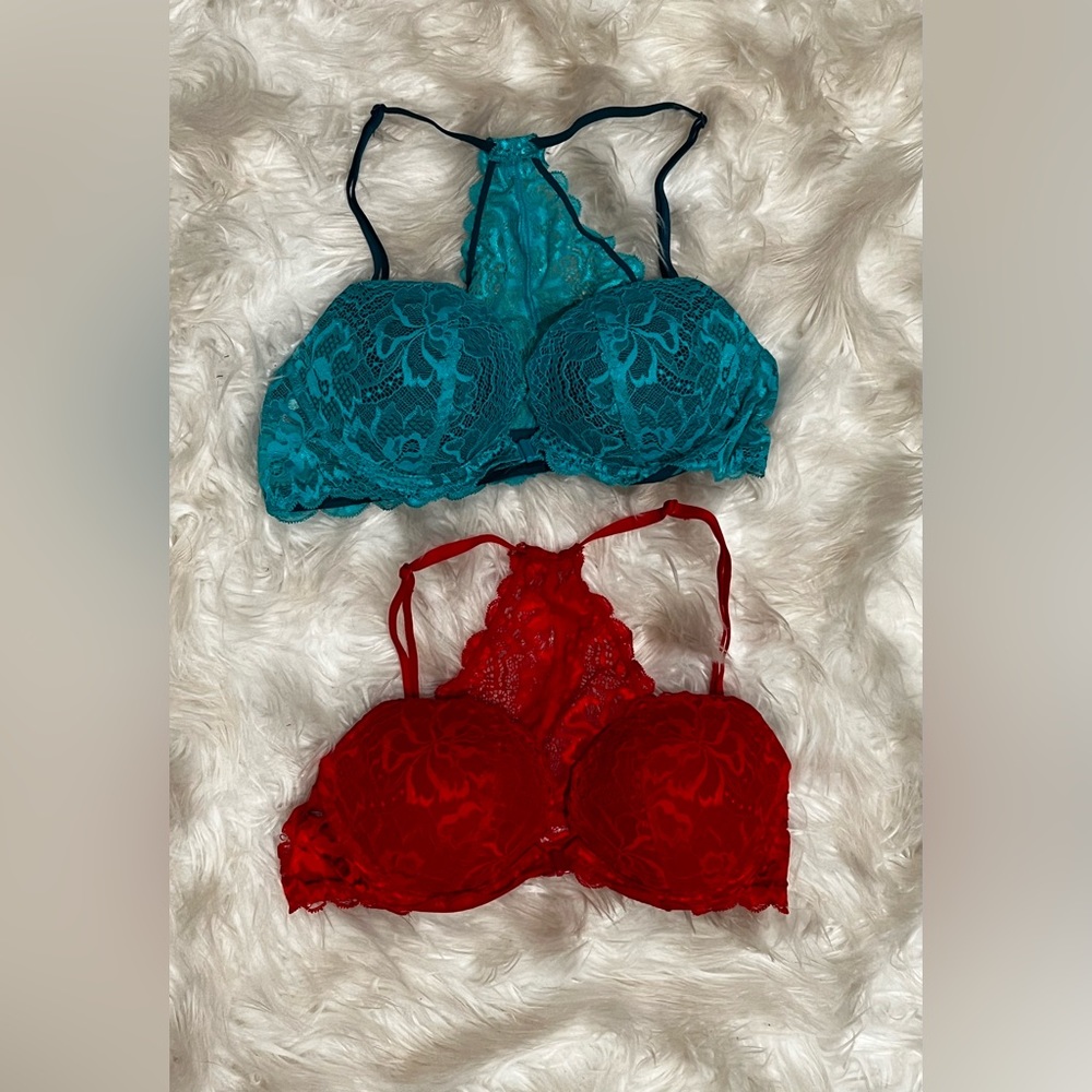 Victorias Secret Pink racerback bras. Lot of 2. Size 34a
